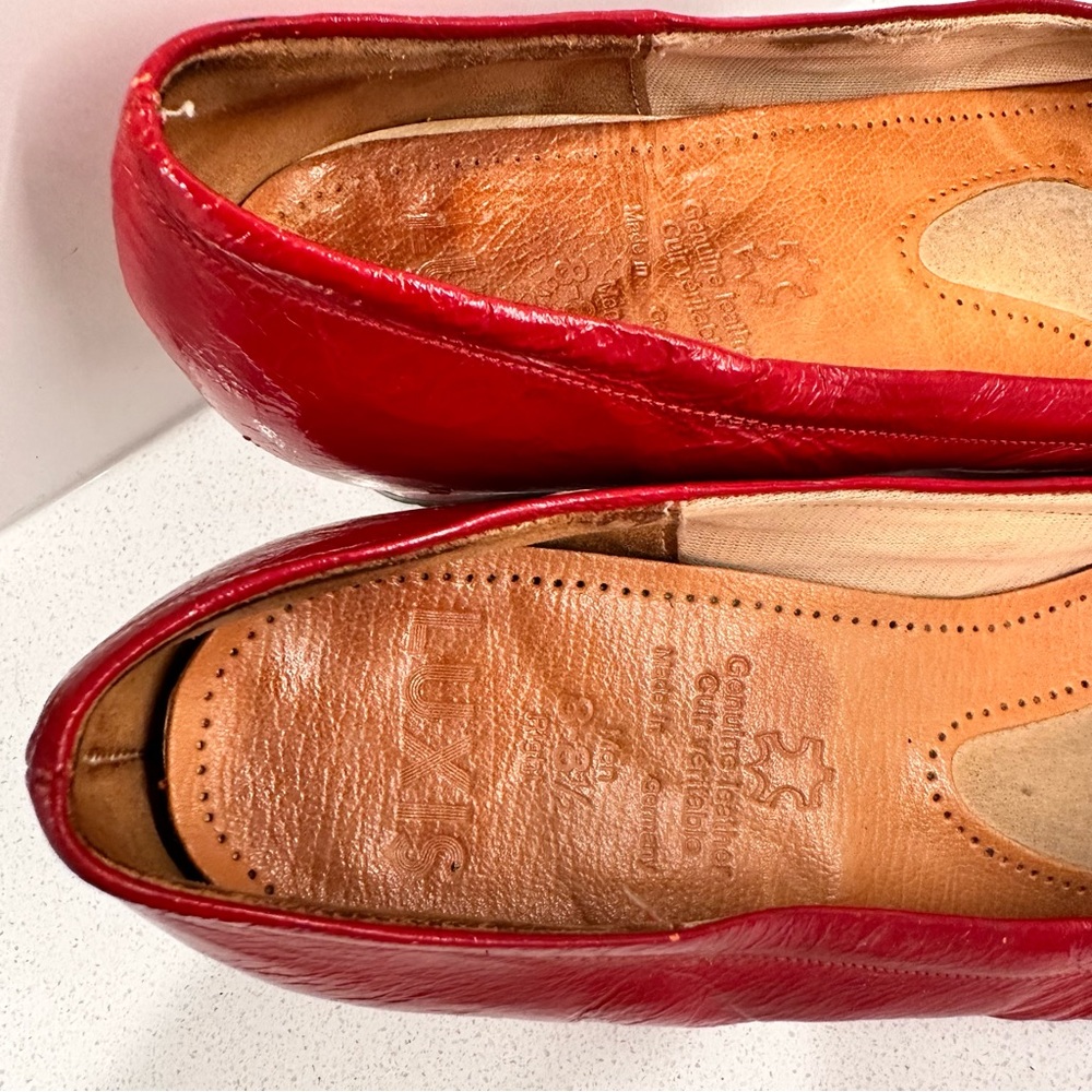 LUXIS Red Leather Vintage Pump Heels sz 8 B - Picture 3 of 8